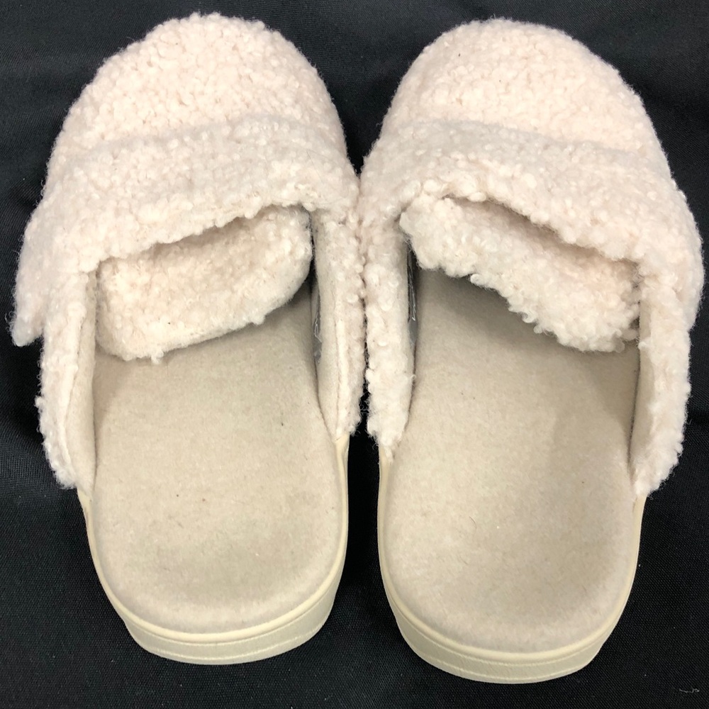 Women’s Vionic Cozy Sherpa Slide Slippers in Cream Sz 10 - Picture 2 of 7